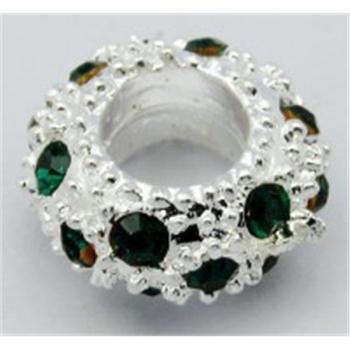 Korálek s kamínky /zelený emerald/